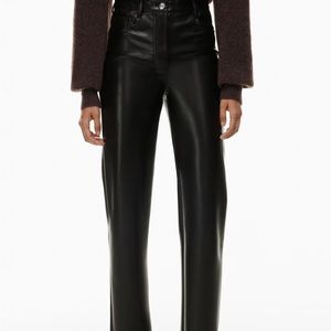 Wilfred Black Leather Flare Pants Aritzia